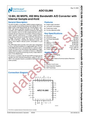 ADC12L066CIVY/NOPB datasheet  